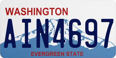 WA license plate AIN4697