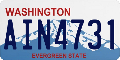 WA license plate AIN4731