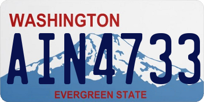 WA license plate AIN4733