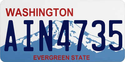 WA license plate AIN4735