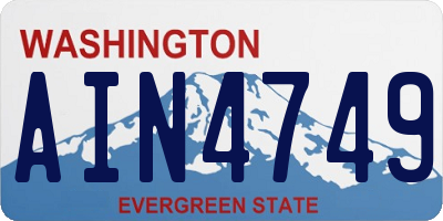WA license plate AIN4749