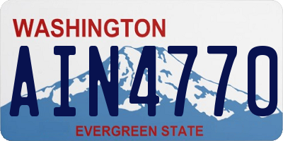 WA license plate AIN4770