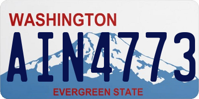 WA license plate AIN4773