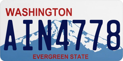 WA license plate AIN4778