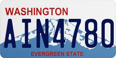 WA license plate AIN4780