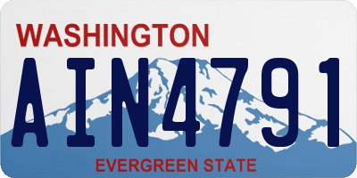 WA license plate AIN4791