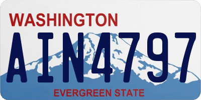 WA license plate AIN4797