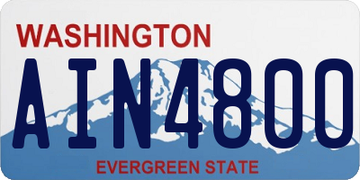 WA license plate AIN4800