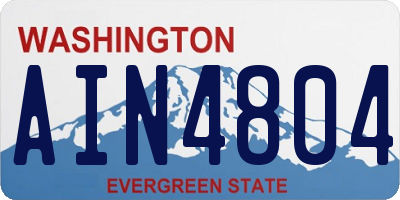 WA license plate AIN4804