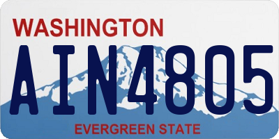 WA license plate AIN4805
