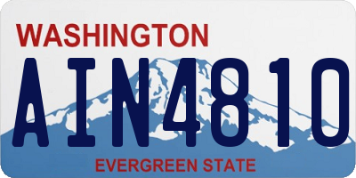 WA license plate AIN4810