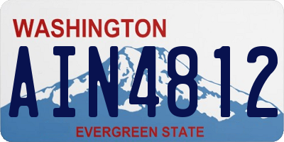 WA license plate AIN4812