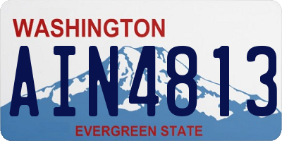 WA license plate AIN4813