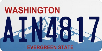 WA license plate AIN4817