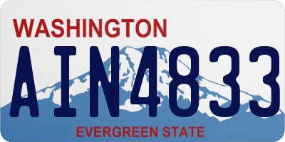 WA license plate AIN4833