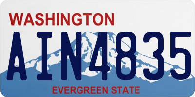 WA license plate AIN4835