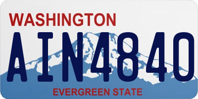 WA license plate AIN4840