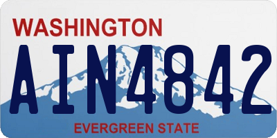 WA license plate AIN4842