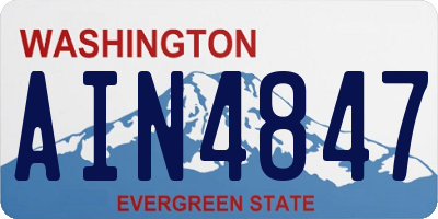 WA license plate AIN4847