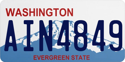 WA license plate AIN4849
