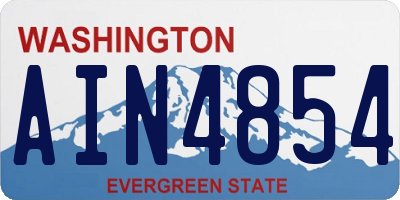 WA license plate AIN4854