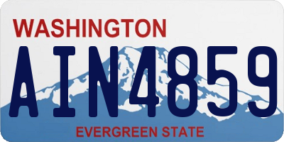 WA license plate AIN4859