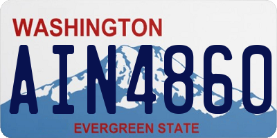 WA license plate AIN4860