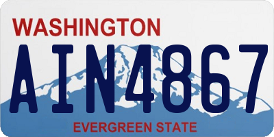 WA license plate AIN4867