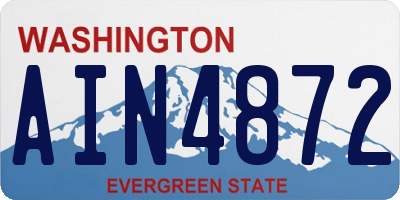 WA license plate AIN4872