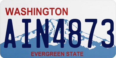 WA license plate AIN4873