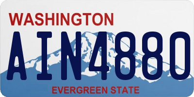 WA license plate AIN4880
