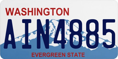 WA license plate AIN4885