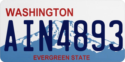 WA license plate AIN4893