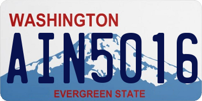 WA license plate AIN5016