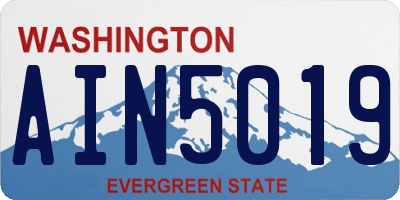 WA license plate AIN5019