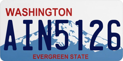 WA license plate AIN5126