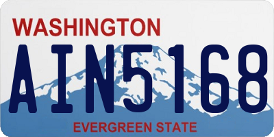 WA license plate AIN5168