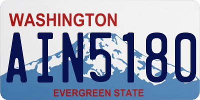 WA license plate AIN5180