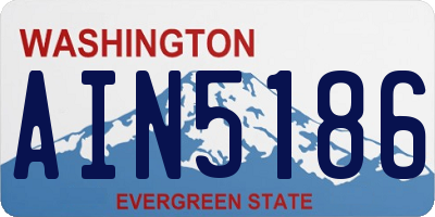 WA license plate AIN5186