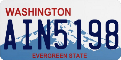 WA license plate AIN5198