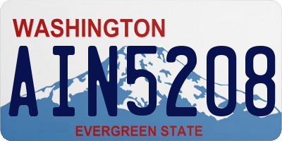 WA license plate AIN5208