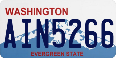 WA license plate AIN5266