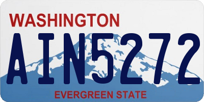 WA license plate AIN5272