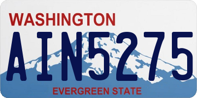 WA license plate AIN5275