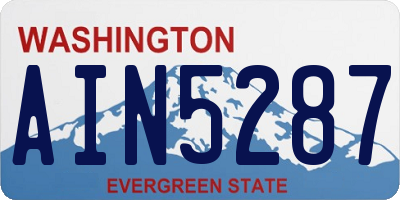 WA license plate AIN5287
