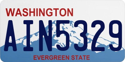 WA license plate AIN5329