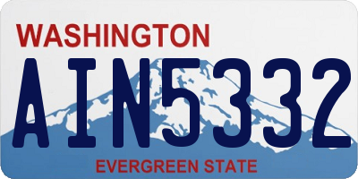 WA license plate AIN5332