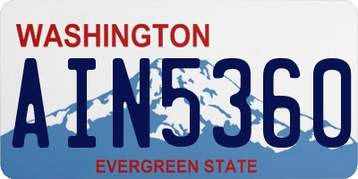 WA license plate AIN5360