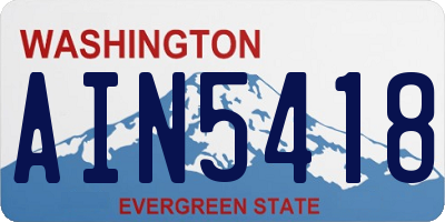 WA license plate AIN5418