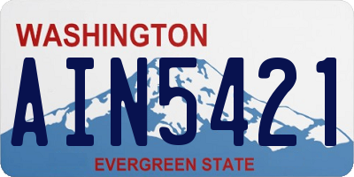 WA license plate AIN5421
